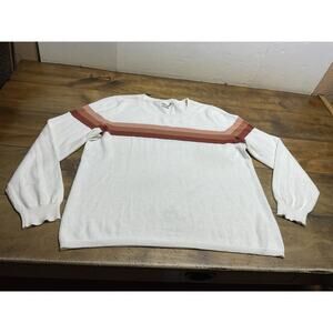 Faherty Horizon Surf Fireside Striped Cotton Cashmere Sweater Womens XL